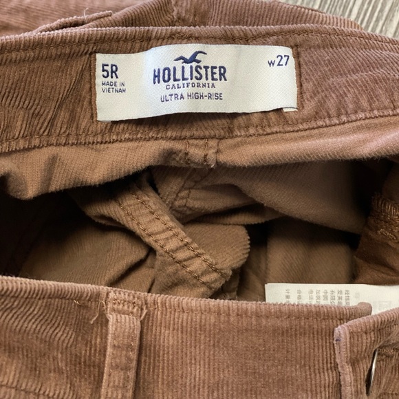 Hollister corduroy flare pants size 5R W27 Ultra High Rise dark brown - Picture 2 of 7